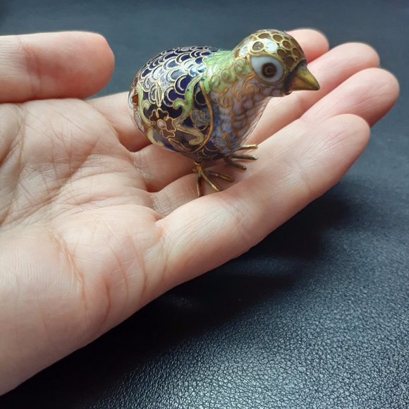 Vintage Cloisonne Quail Bird Figurine - Picture 6 of 8